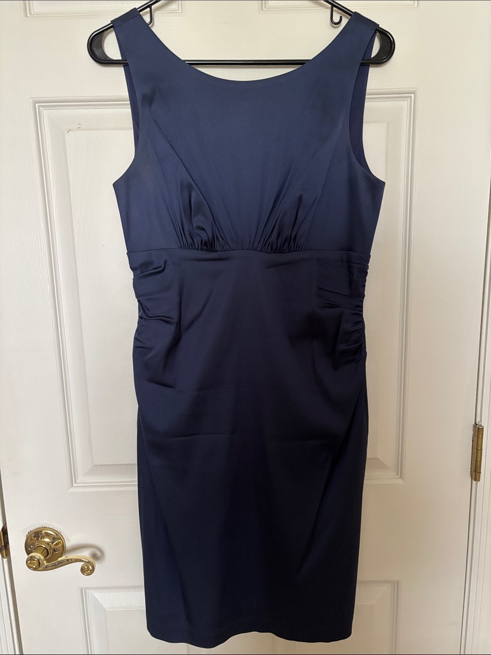 Classic Navy Sleeveless Sheath Dress